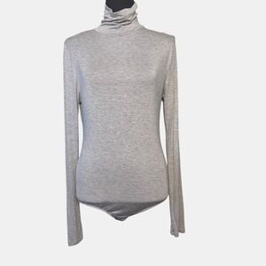 Active USA Turtleneck Rayon/Spandex Grey Bodysuit Women's Small Style P10825 New